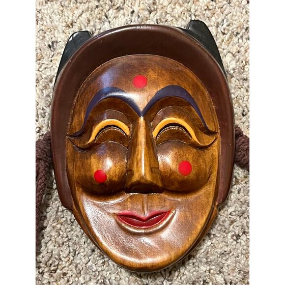 Korean Hahoe Mask Female Folk Art Hand Carved Traditional  BU-NE - Picture 1 of 5